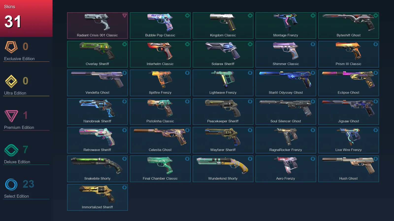 LA | Lv460 | Unranked | 31 Skin | 29 Agent | 175 Buddy