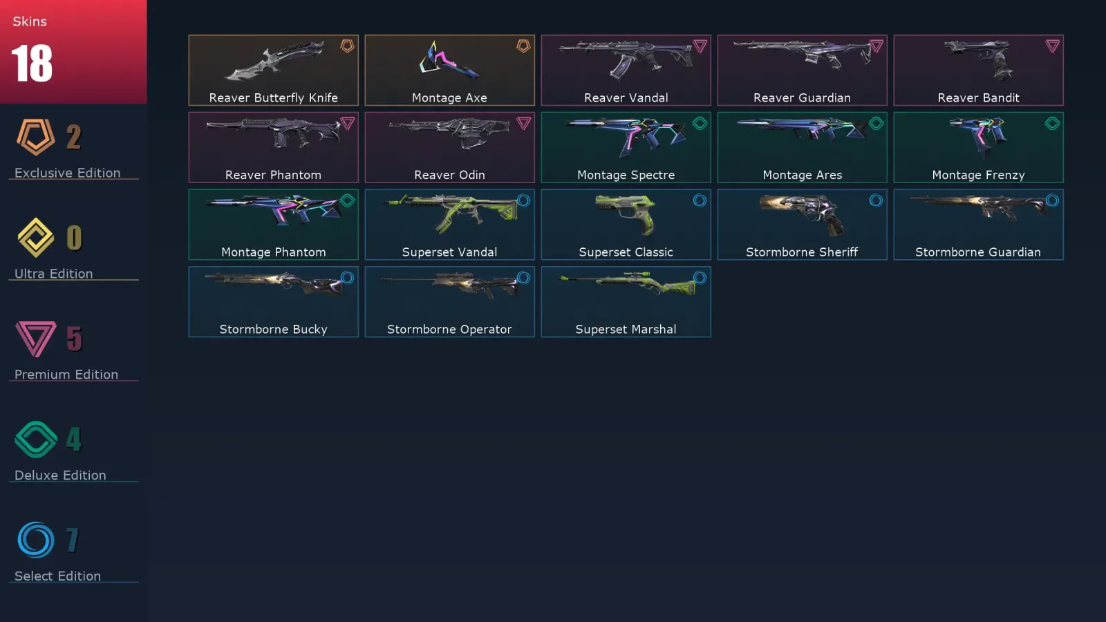 [Valorant] | EU | Level 33 | 11 Agents | 18 Skins