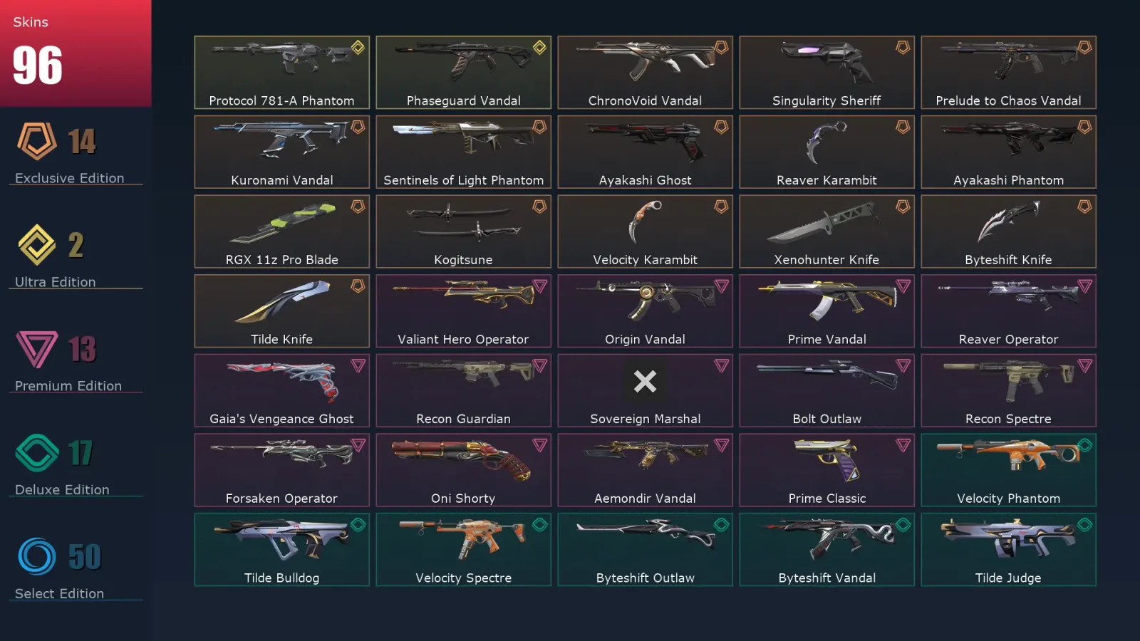 [Valorant] | EU | Level 272 | Diamond 2 | 27 Agents | 96 Skins — Valorant account