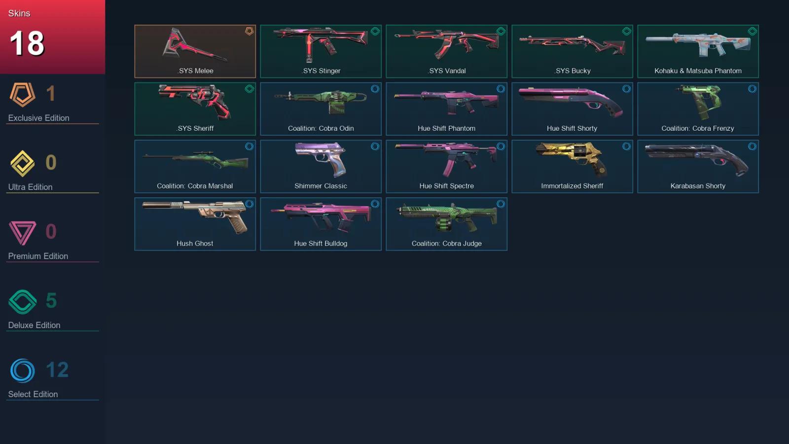 AP | Lv118 | Unranked | 18 Skin | 26 Agent | 55 Buddy