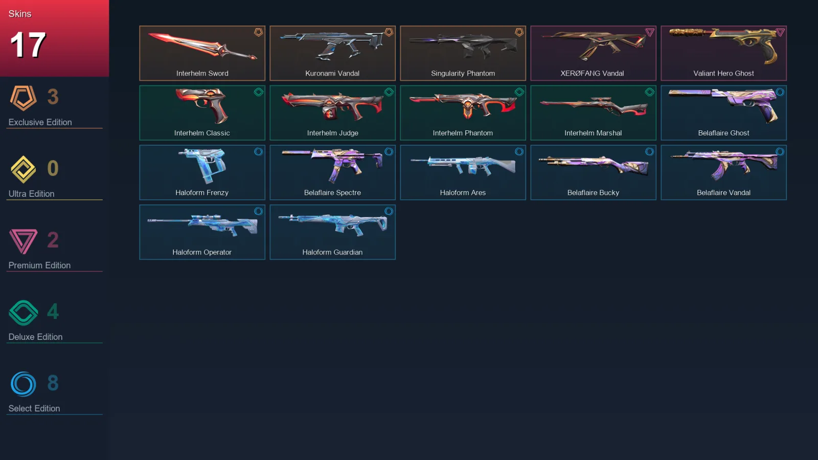EU | Lv32 | Unranked | 17 Skin | 12 Agent | 16 Buddy