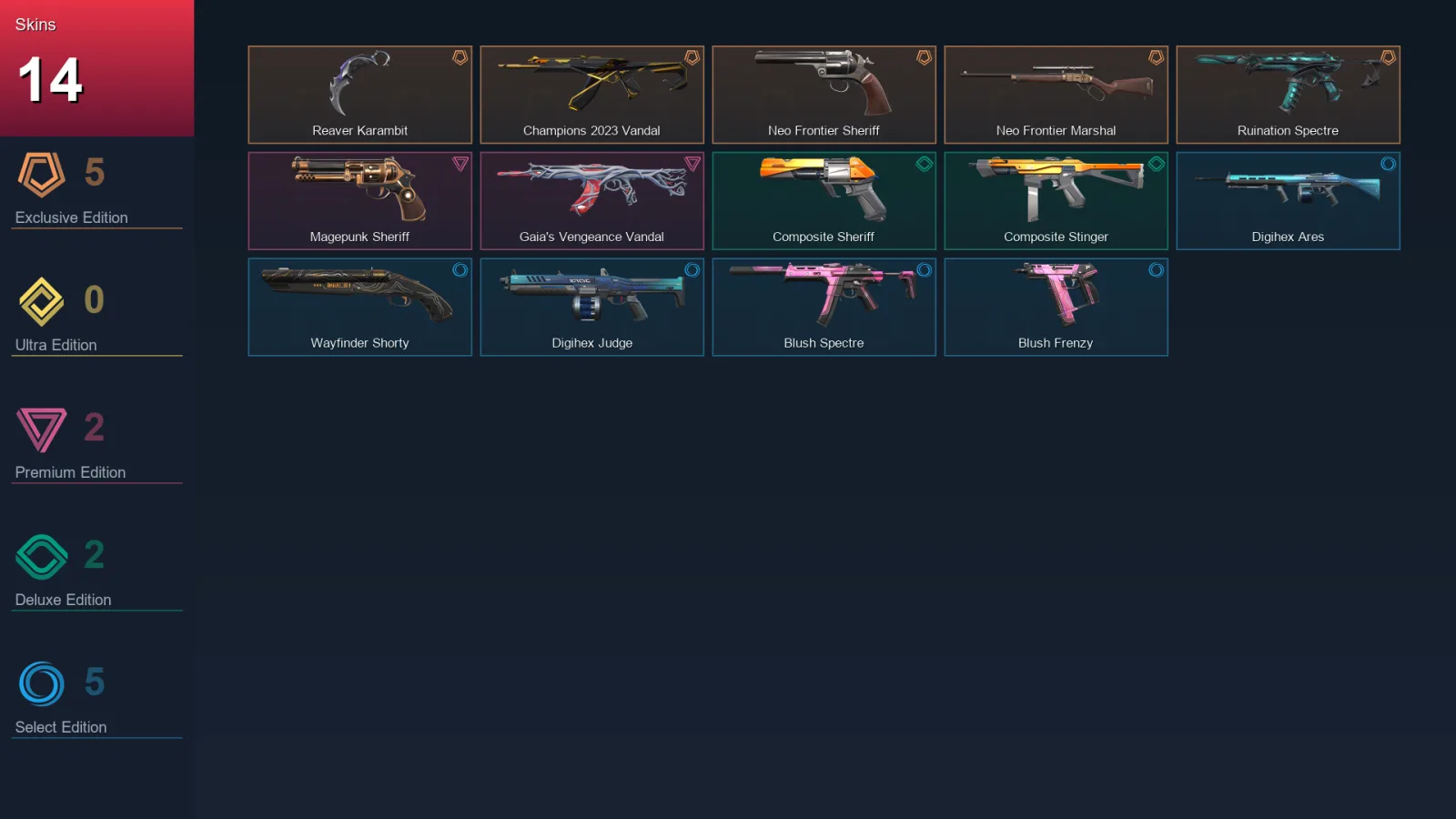 EU | Lv12 | Unranked | 14 Skin | 8 Agent | 24 Buddy — Unranked / Smurf Valorant