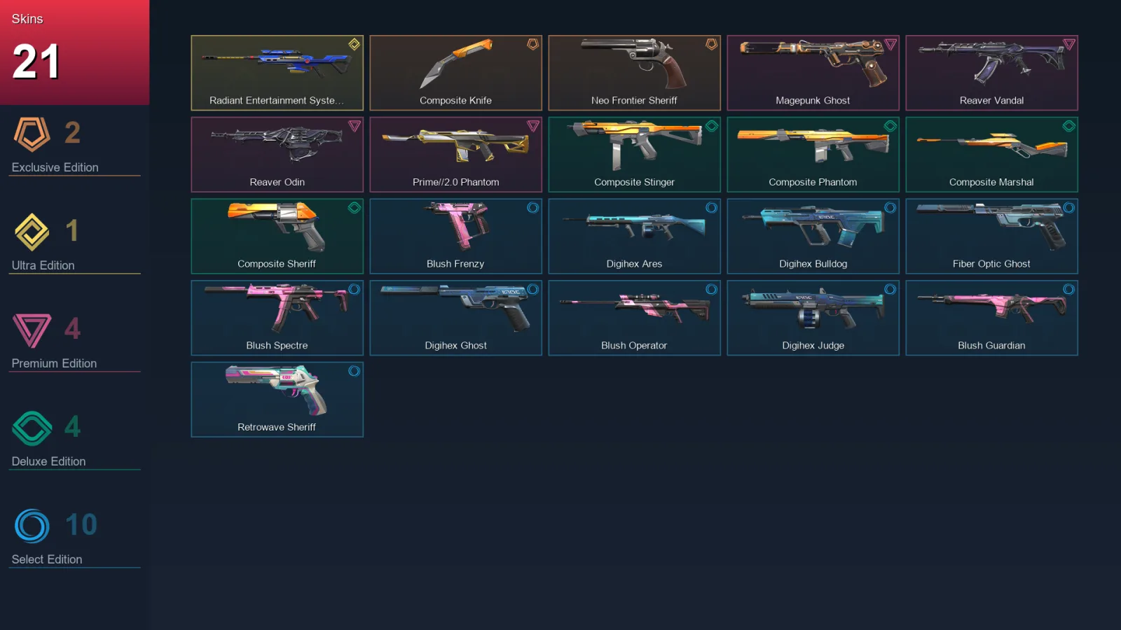 AP | Lv78 | Unranked | 21 Skin | 26 Agent | 38 Buddy — Valorant account