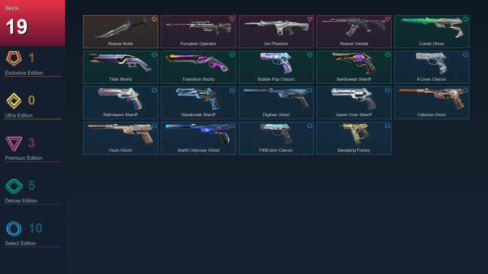 BR | Lv264 | Unranked | 19 Skin | 28 Agent | 103 Buddy — Retrowave Sheriff
