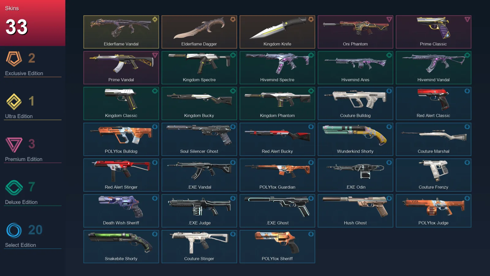 EU | Lv113 | Unranked | 33 Skin | 24 Agent | 60 Buddy — Valorant account