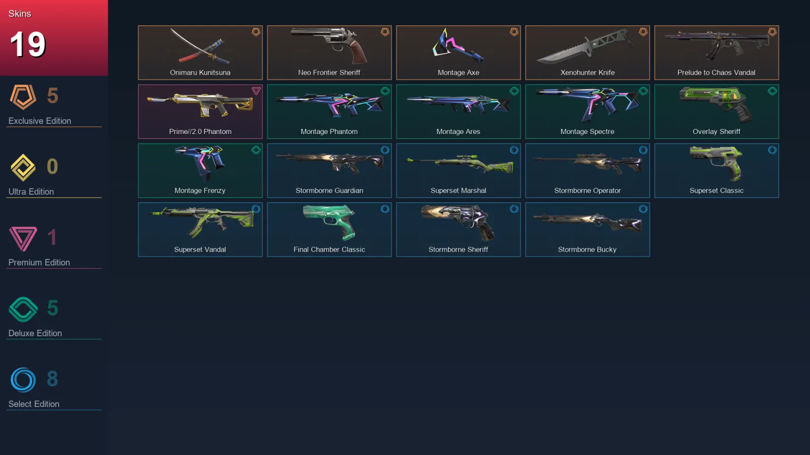 EU | Lv66 | Unranked | 19 Skin | 22 Agent | 34 Buddy