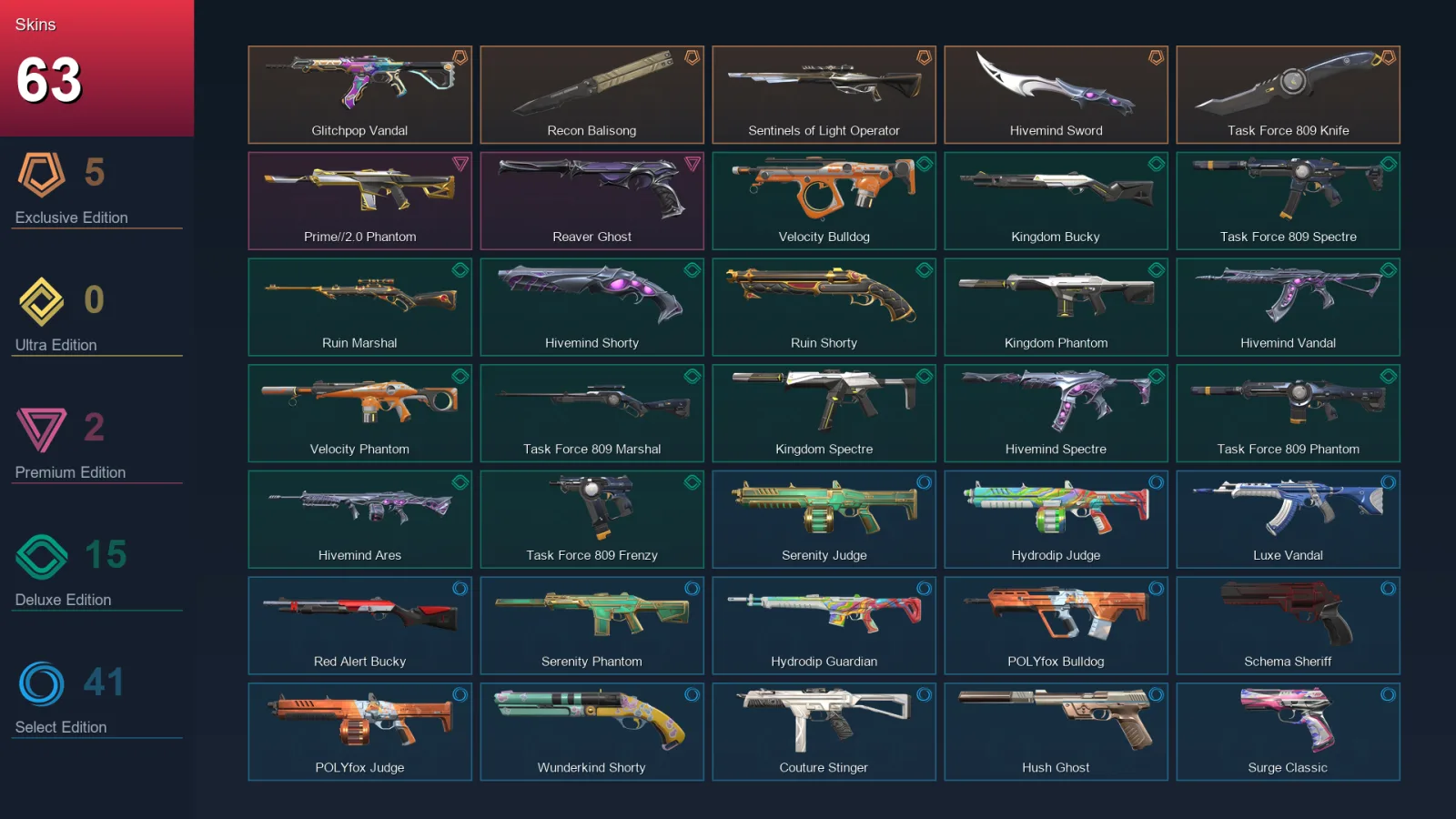 EU | Lv86 | Unranked | 63 Skin | 19 Agent | 66 Buddy — Valorant account