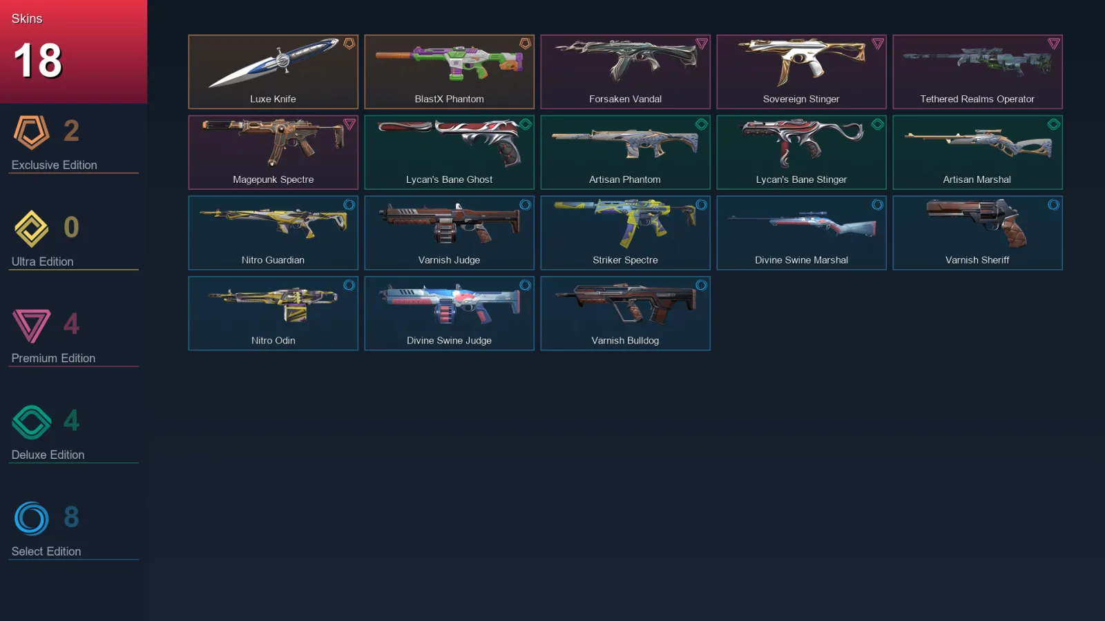NA | Lv24 | Unranked | 18 Skin | 8 Agent | 13 Buddy — Valorant account