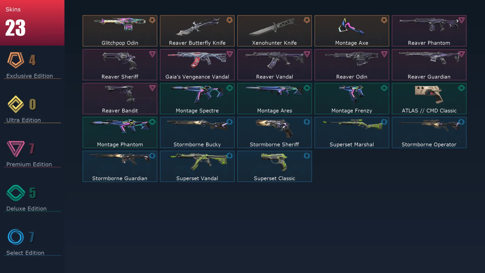 [Valorant] | EU | Level 72 | Diamond 1 | 22 Agents | 23 Skins