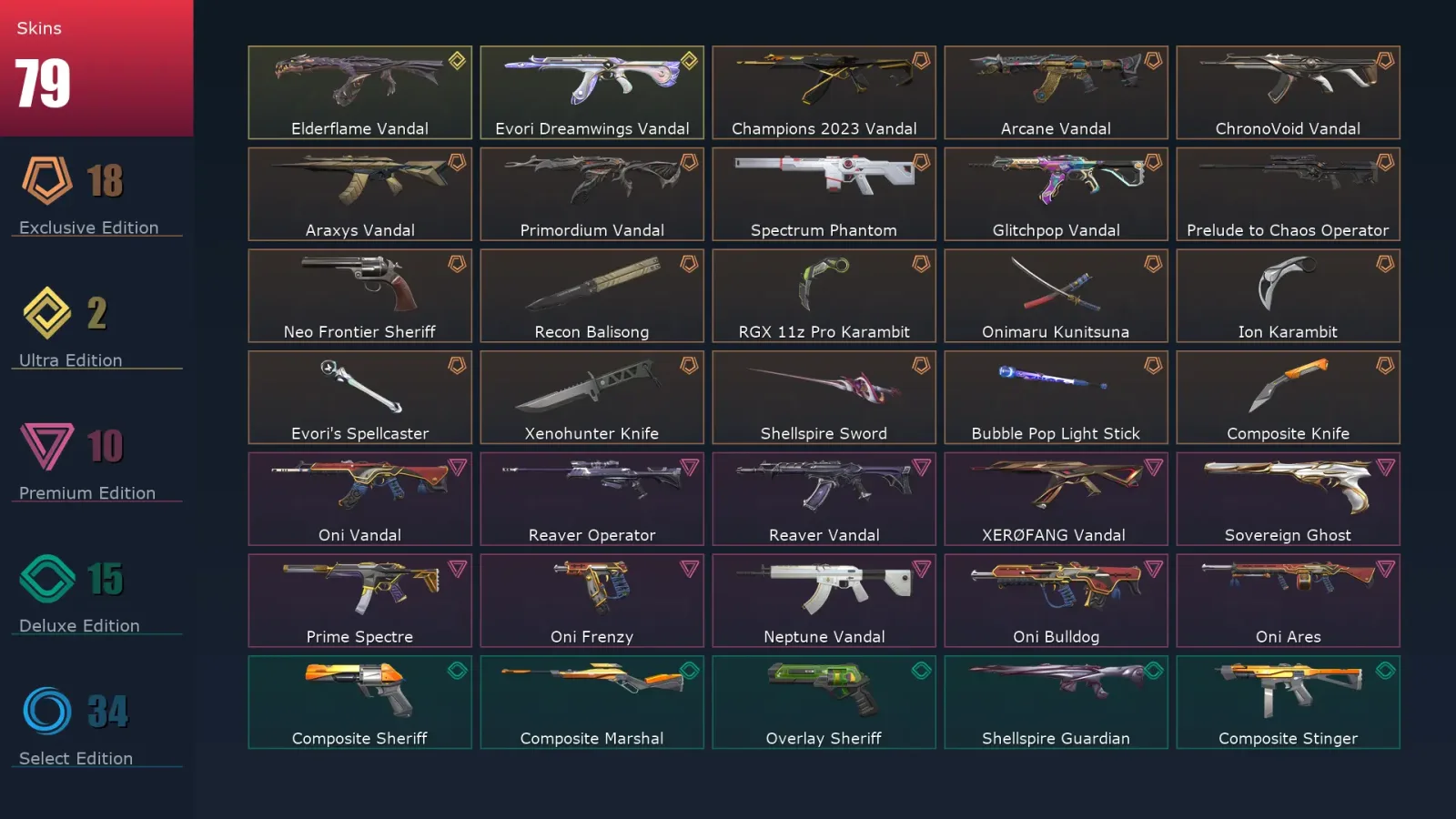 [Valorant] | EU | Level 290 | 27 Agents | 79 Skins — Valorant account