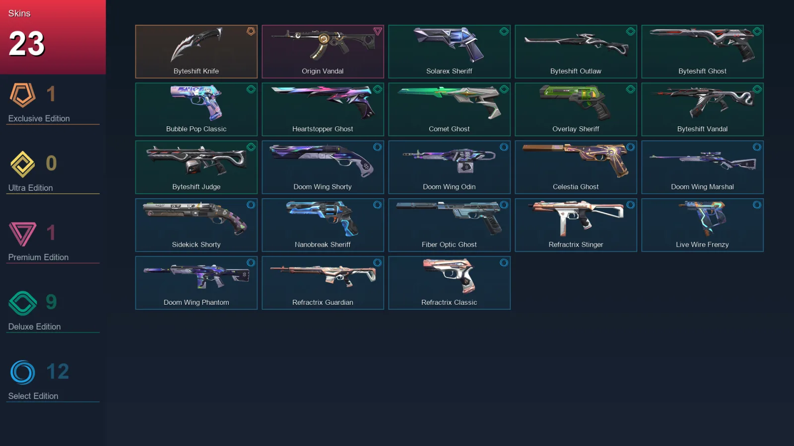 AP | Lv222 | Unranked | 23 Skin | 28 Agent | 78 Buddy — Valorant account