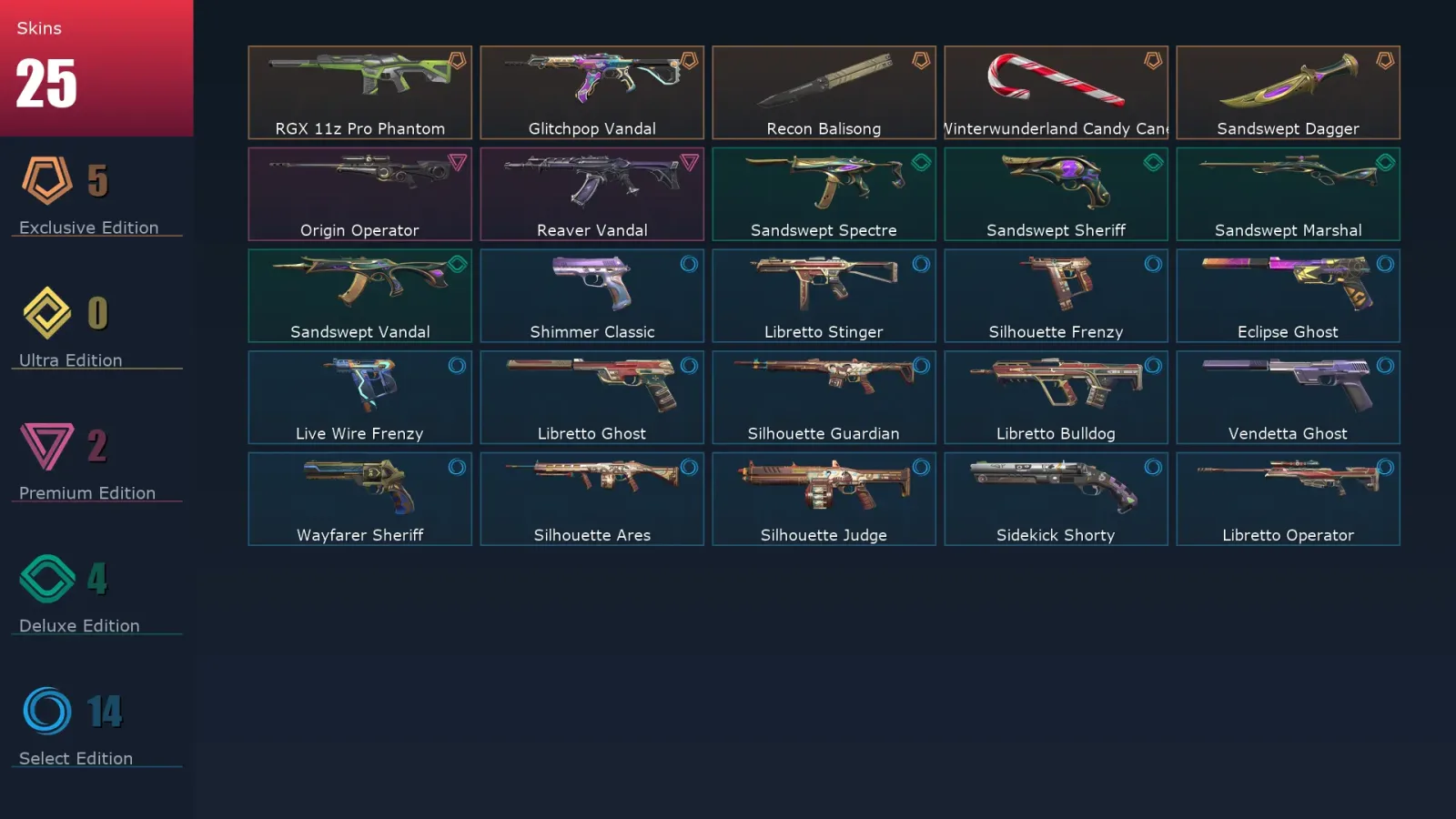 [Valorant] | EU | Level 146 | Gold 1 | 28 Agents | 25 Skins — Valorant account