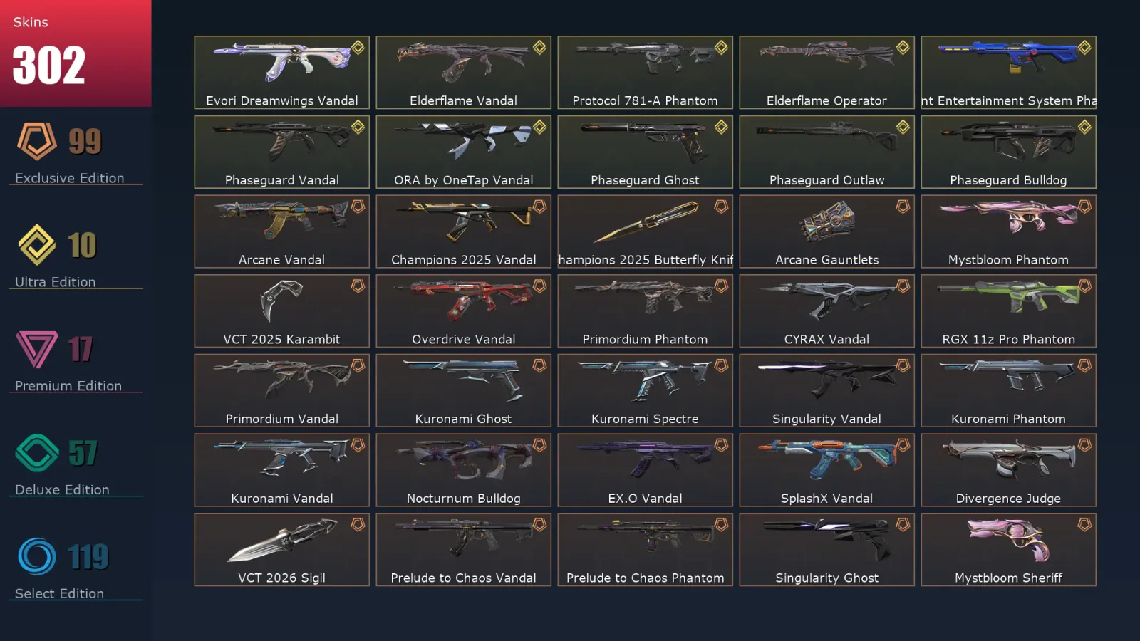 [Valorant] | EU | Level 407 | Platinum 1 | 29 Agents | 302 Skins — Valorant account