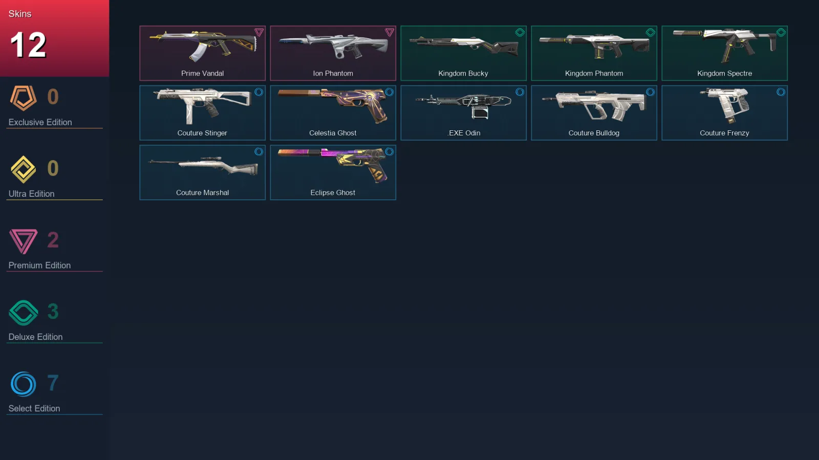 NA | Lv54 | Unranked | 12 Skin | 22 Agent | 40 Buddy