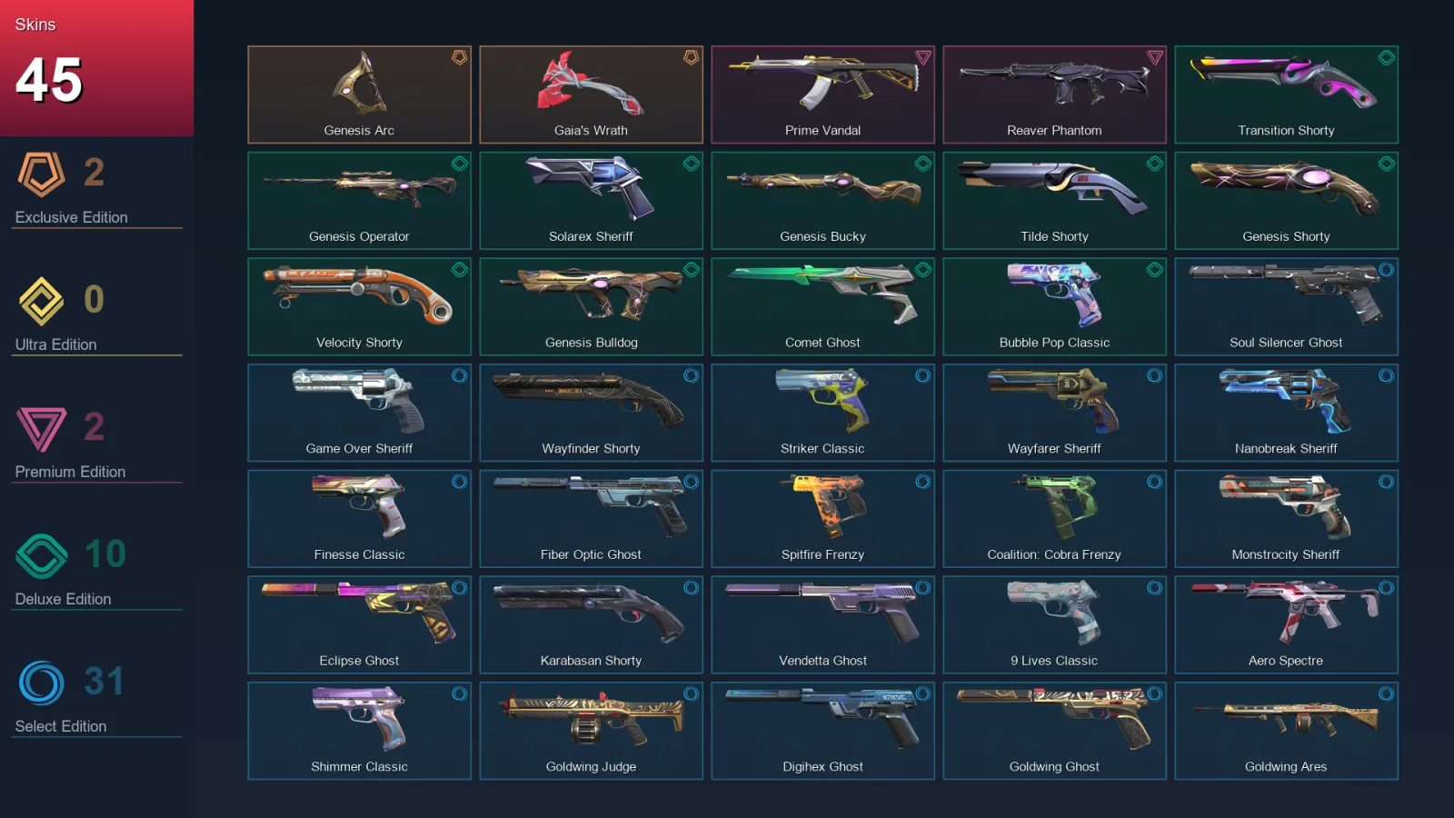 AP | Lv391 | Unranked | 45 Skin | 28 Agent | 146 Buddy — Valorant account