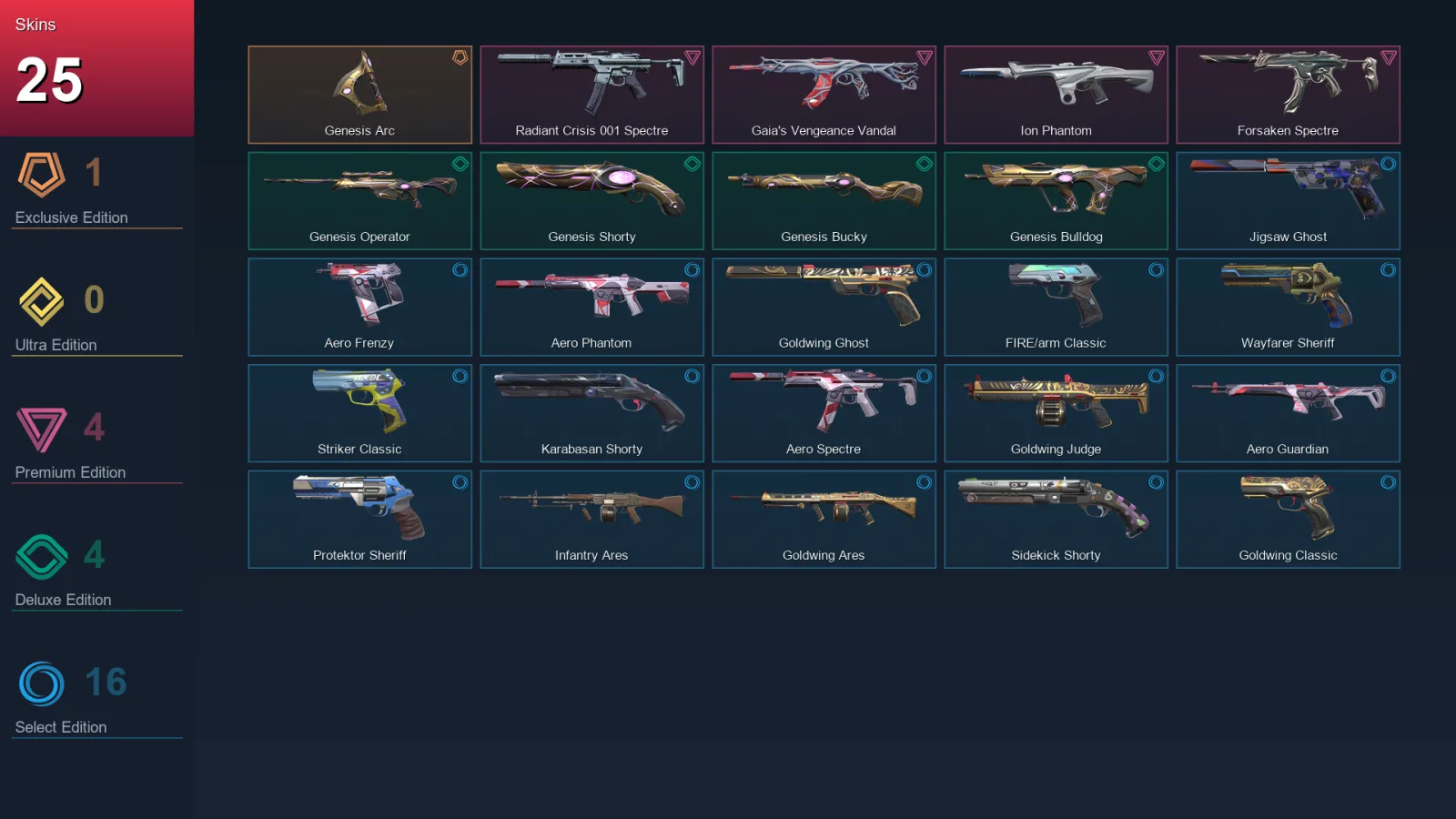 AP | Lv185 | Unranked | 25 Skin | 25 Agent | 80 Buddy