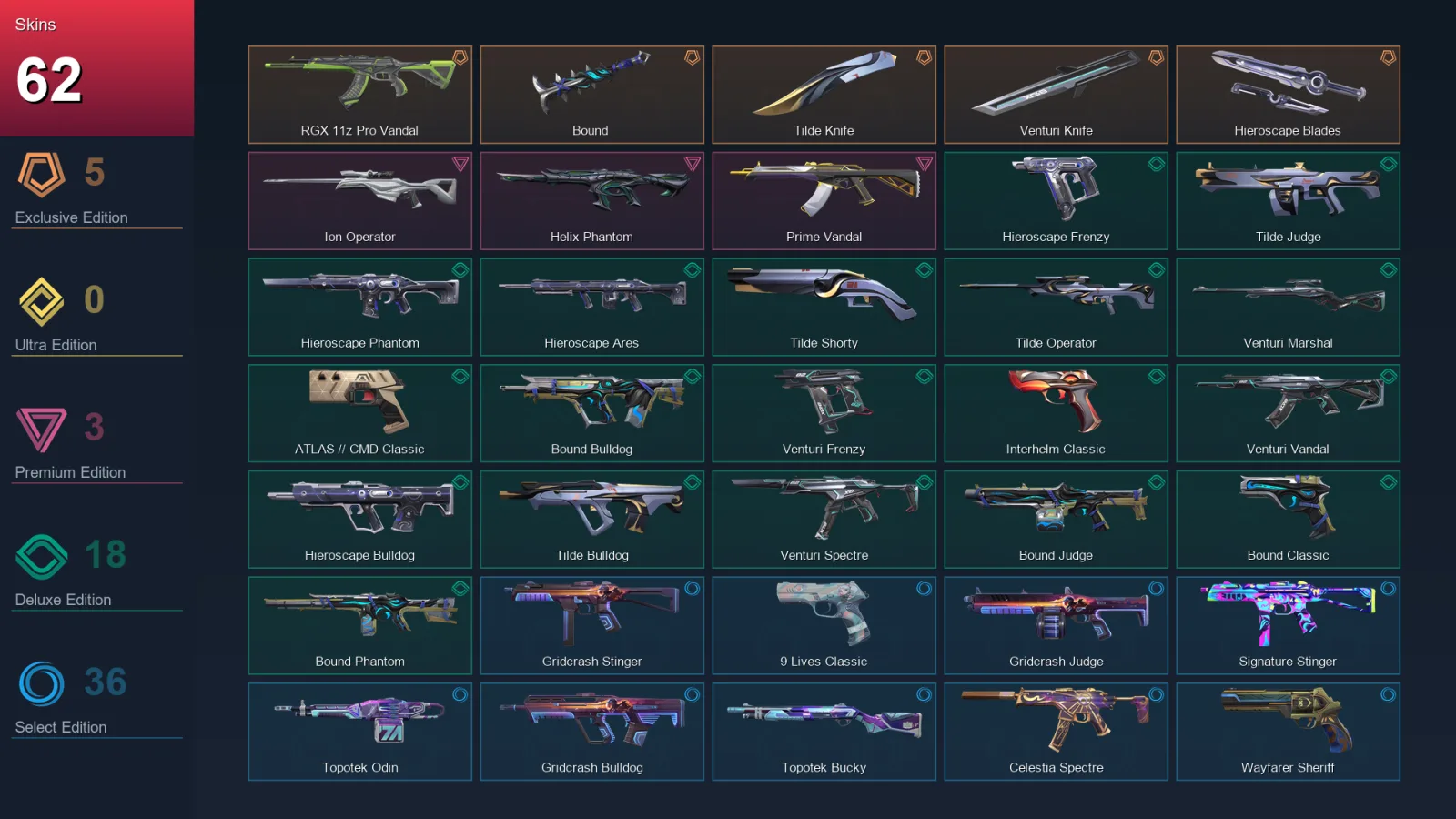 BR | Lv183 | Unranked | 62 Skin | 29 Agent | 106 Buddy
