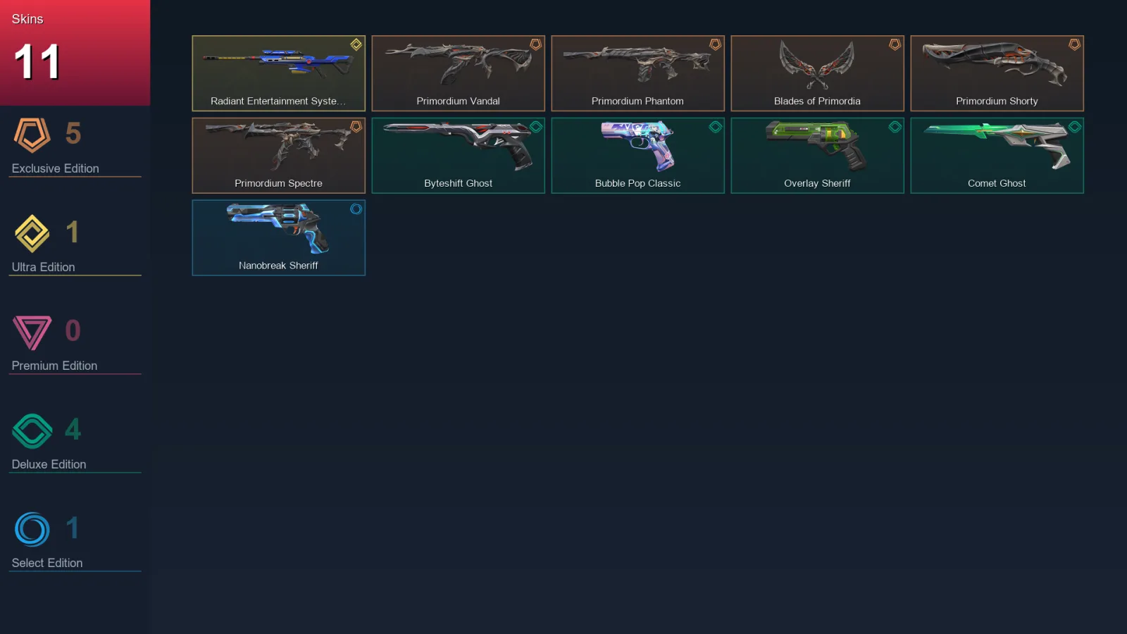 NA | Lv163 | Unranked | 11 Skin | 27 Agent | 53 Buddy