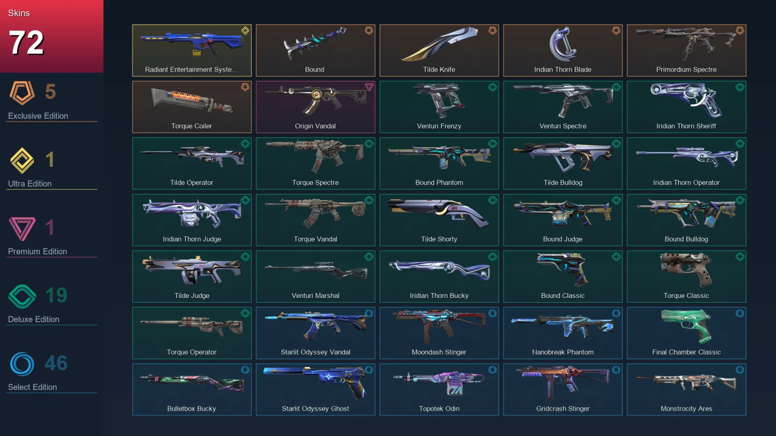 AP | Lv182 | Unranked | 72 Skin | 26 Agent | 101 Buddy