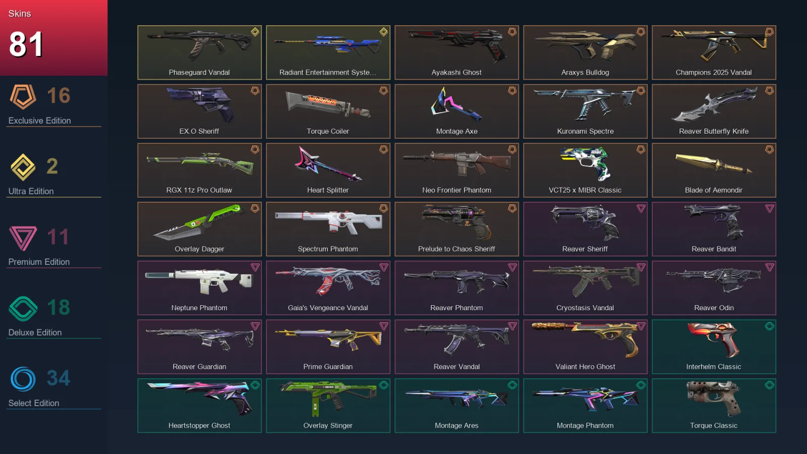 BR | Lv213 | Unranked | 81 Skin | 28 Agent | 89 Buddy