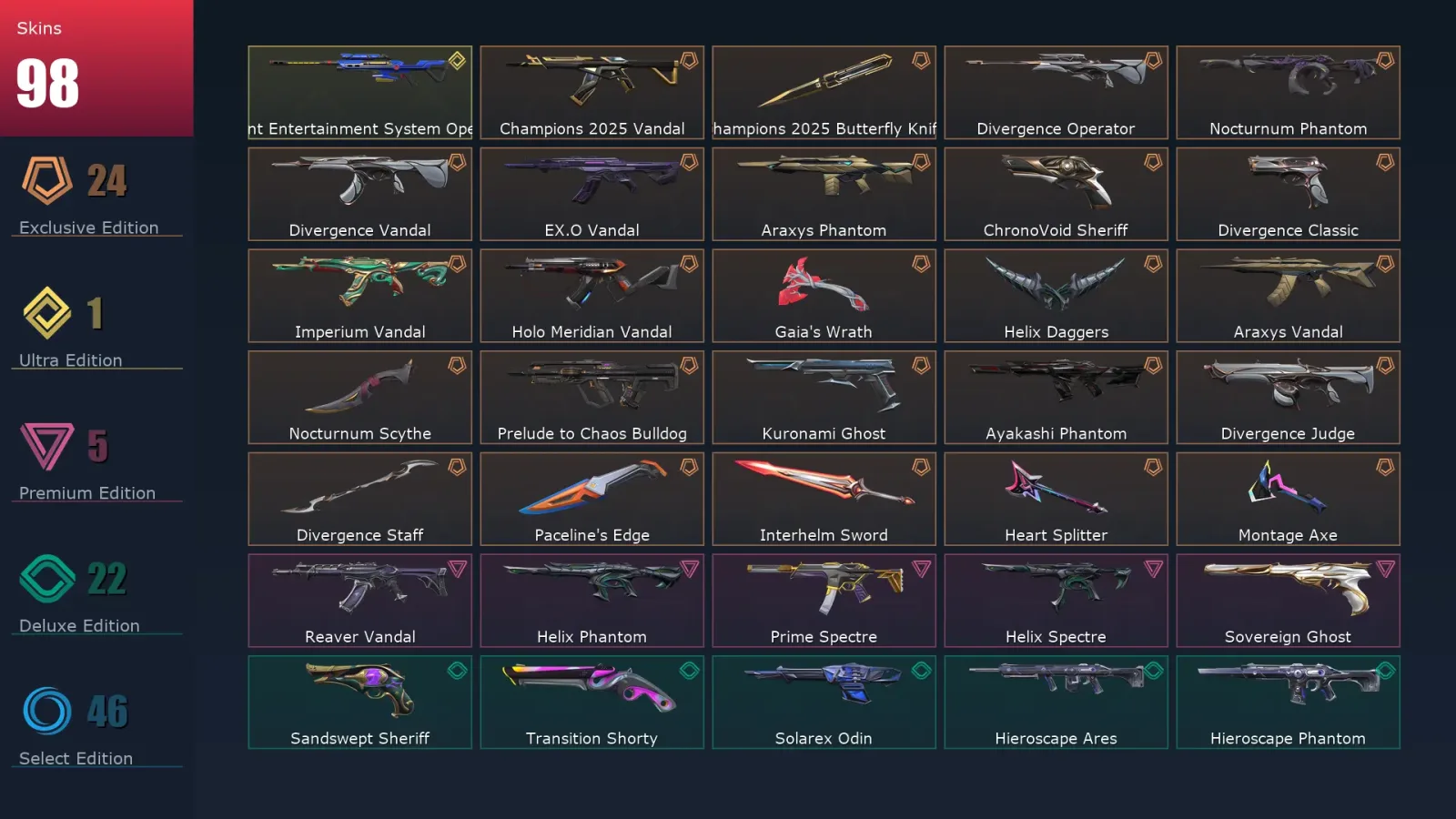[Valorant] | EU | Level 193 | Ascendant 1 | 29 Agents | 98 Skins — Valorant account
