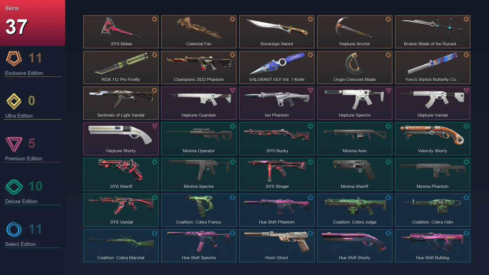 NA | Lv91 | Unranked | 37 Skin | 20 Agent | 39 Buddy — Valorant account