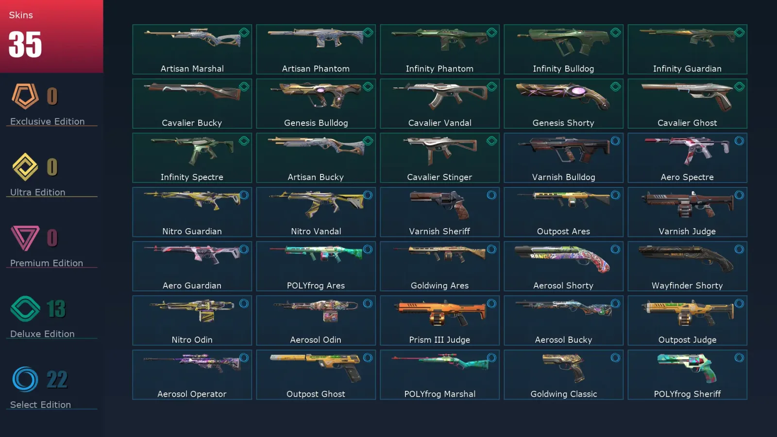 [Valorant] | EU | Level 32 | 14 Agents | 35 Skins