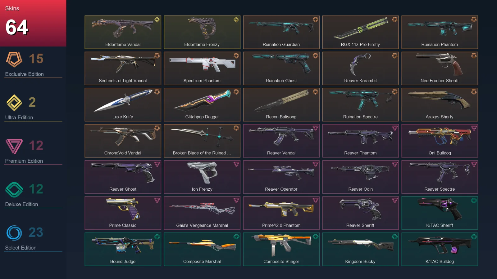 NA | Lv35 | Unranked | 64 Skin | 14 Agent | 35 Buddy — Valorant account