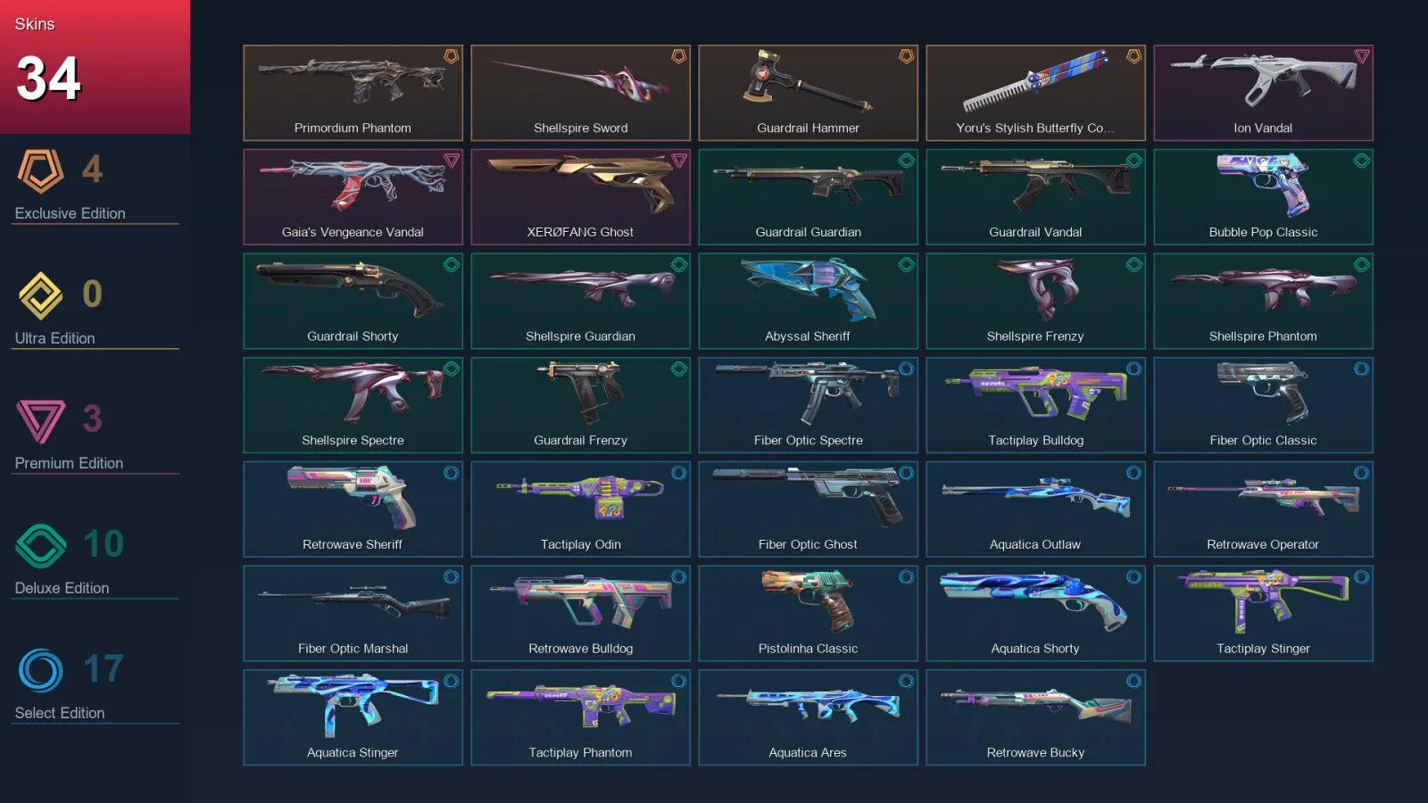 EU | Lv68 | Unranked | 34 Skin | 16 Agent | 38 Buddy — Valorant account