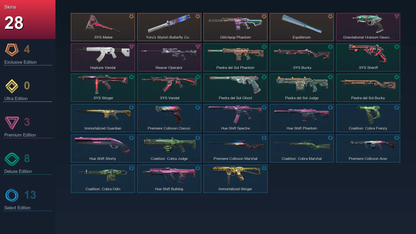 NA | Lv62 | Unranked | 28 Skin | 23 Agent | 26 Buddy