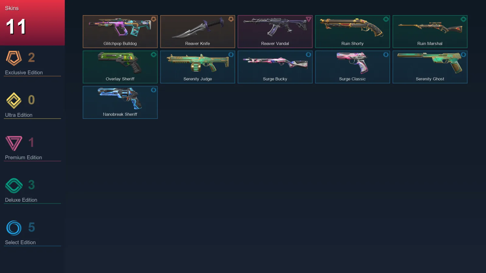 EU | Lv47 | Unranked | 11 Skin | 16 Agent | 18 Buddy