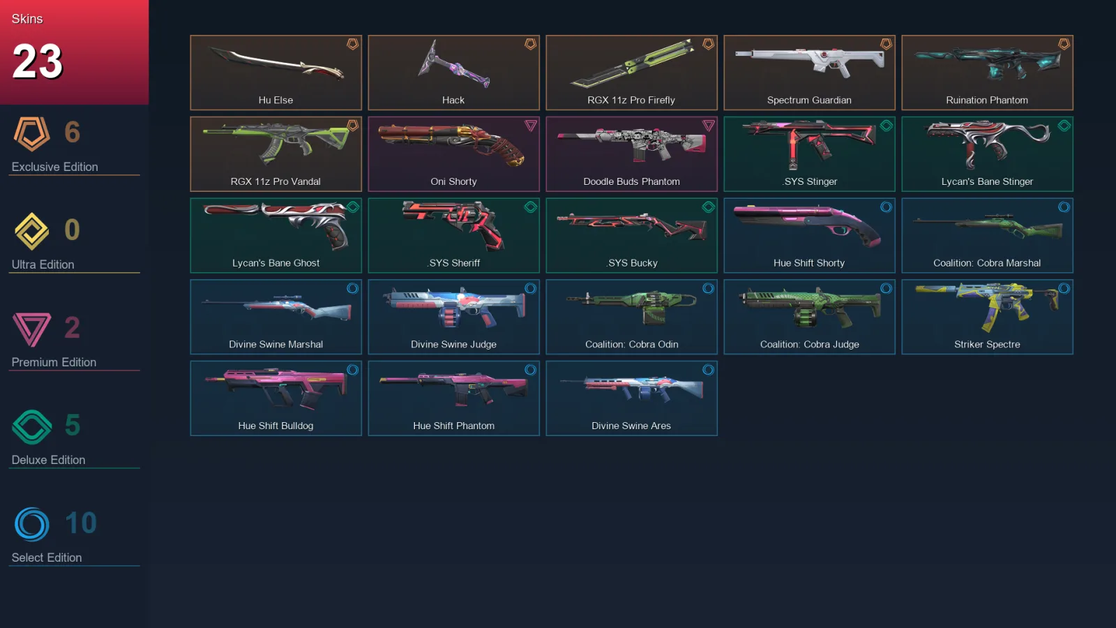 EU | Lv24 | Unranked | 23 Skin | 13 Agent | 14 Buddy