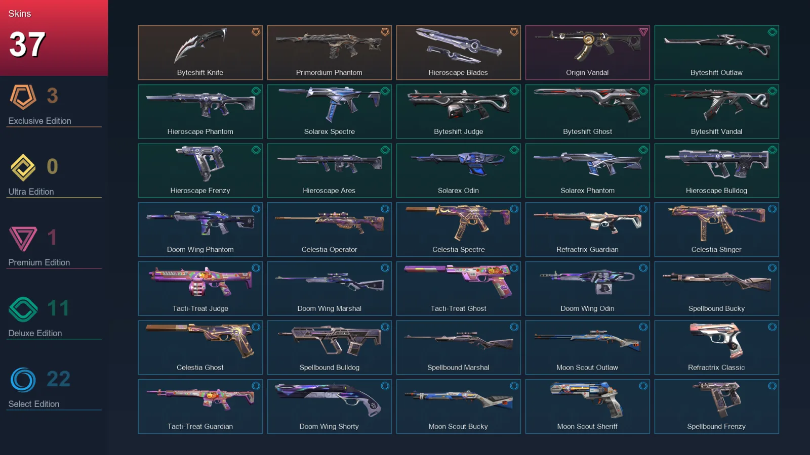 AP | Lv64 | Unranked | 37 Skin | 21 Agent | 40 Buddy — Valorant account