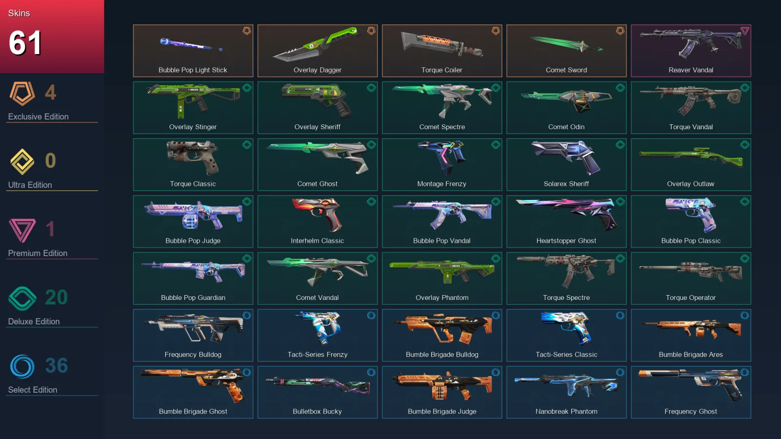 AP | Lv243 | Unranked | 61 Skin | 29 Agent | 110 Buddy