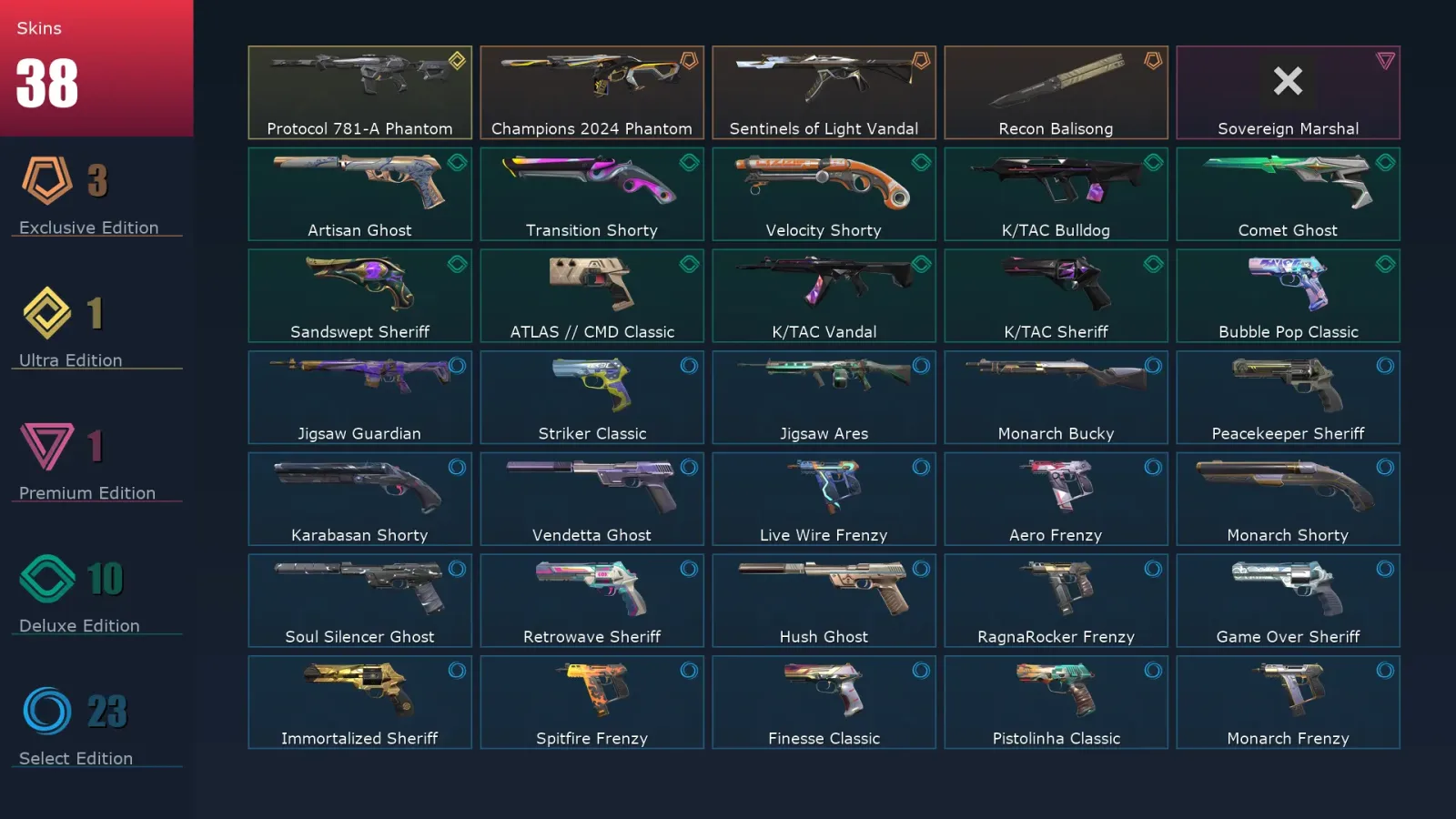 [Valorant] | EU | Level 315 | 29 Agents | 38 Skins — Valorant account