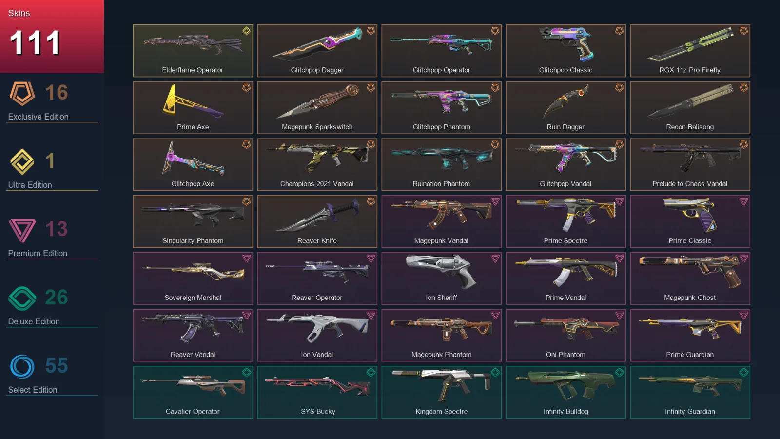 NA | Lv98 | Unranked | 111 Skin | 22 Agent | 106 Buddy — Valorant account