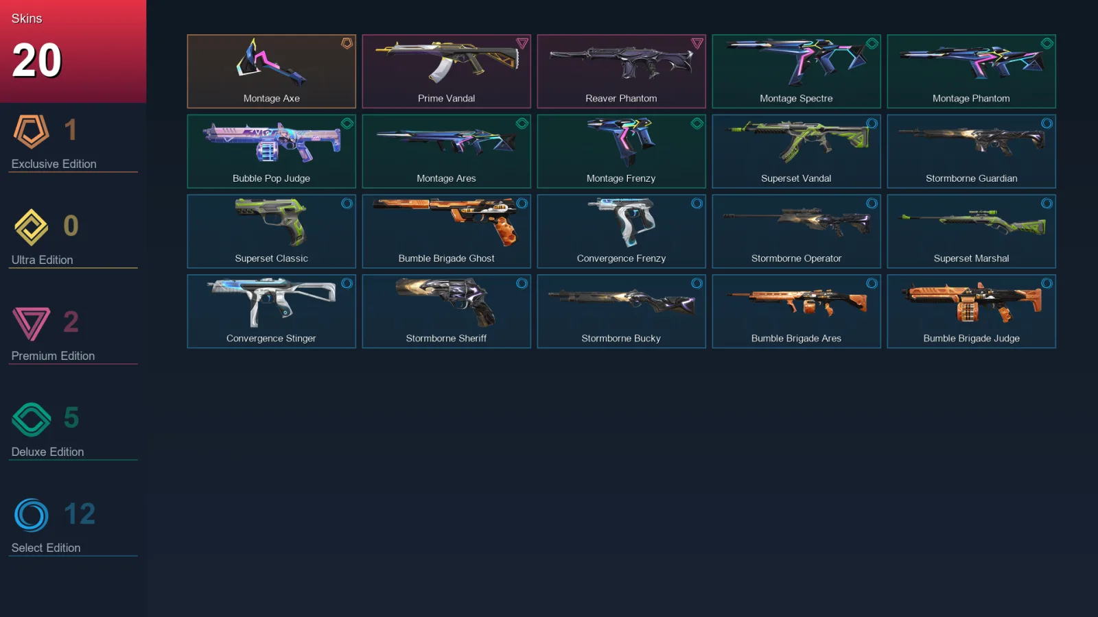 EU | Lv55 | Silver I | 20 Skin | 18 Agent | 28 Buddy — Valorant account