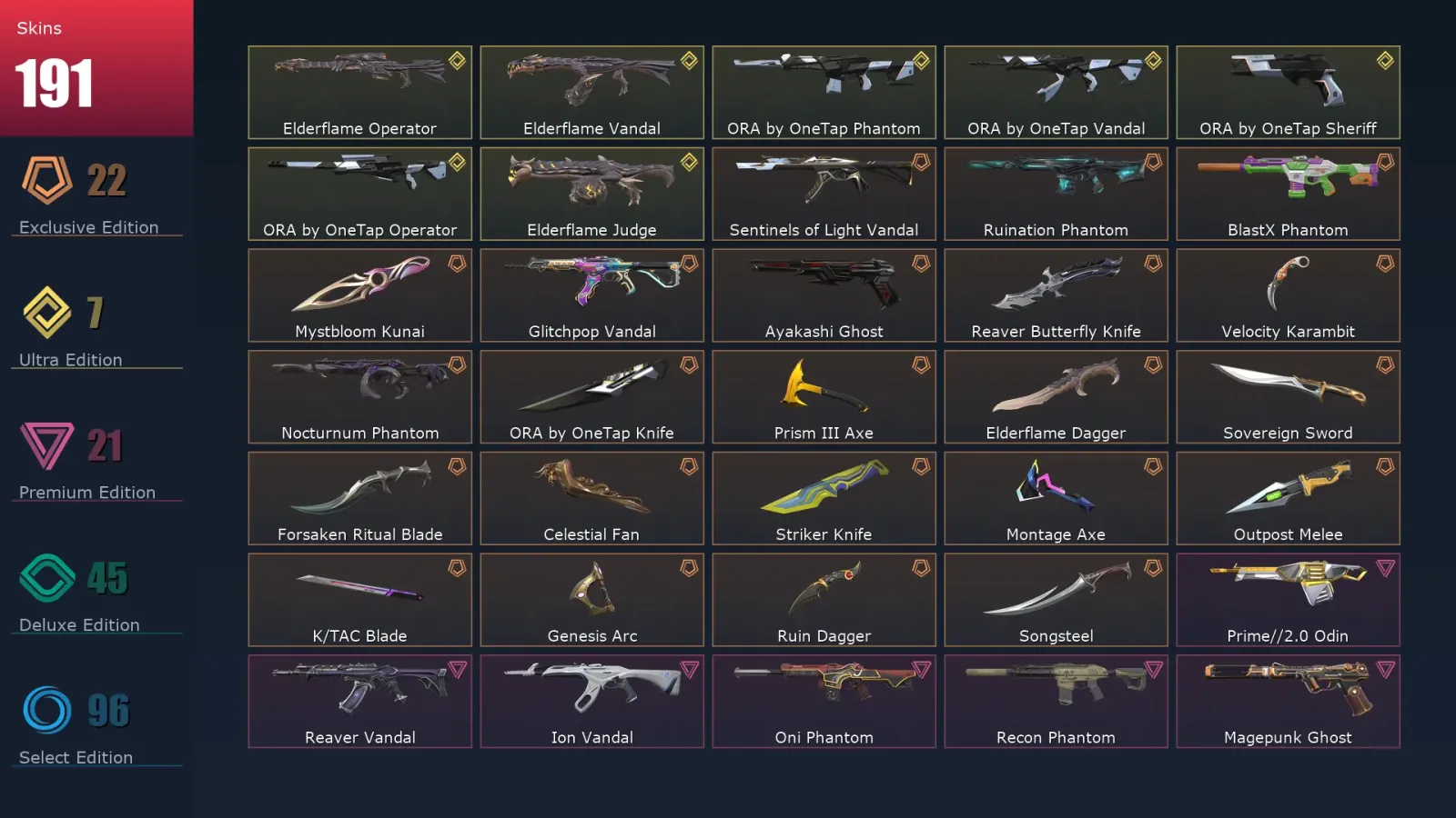 [Valorant] | EU | Level 431 | 28 Agents | 191 Skins — Valorant account