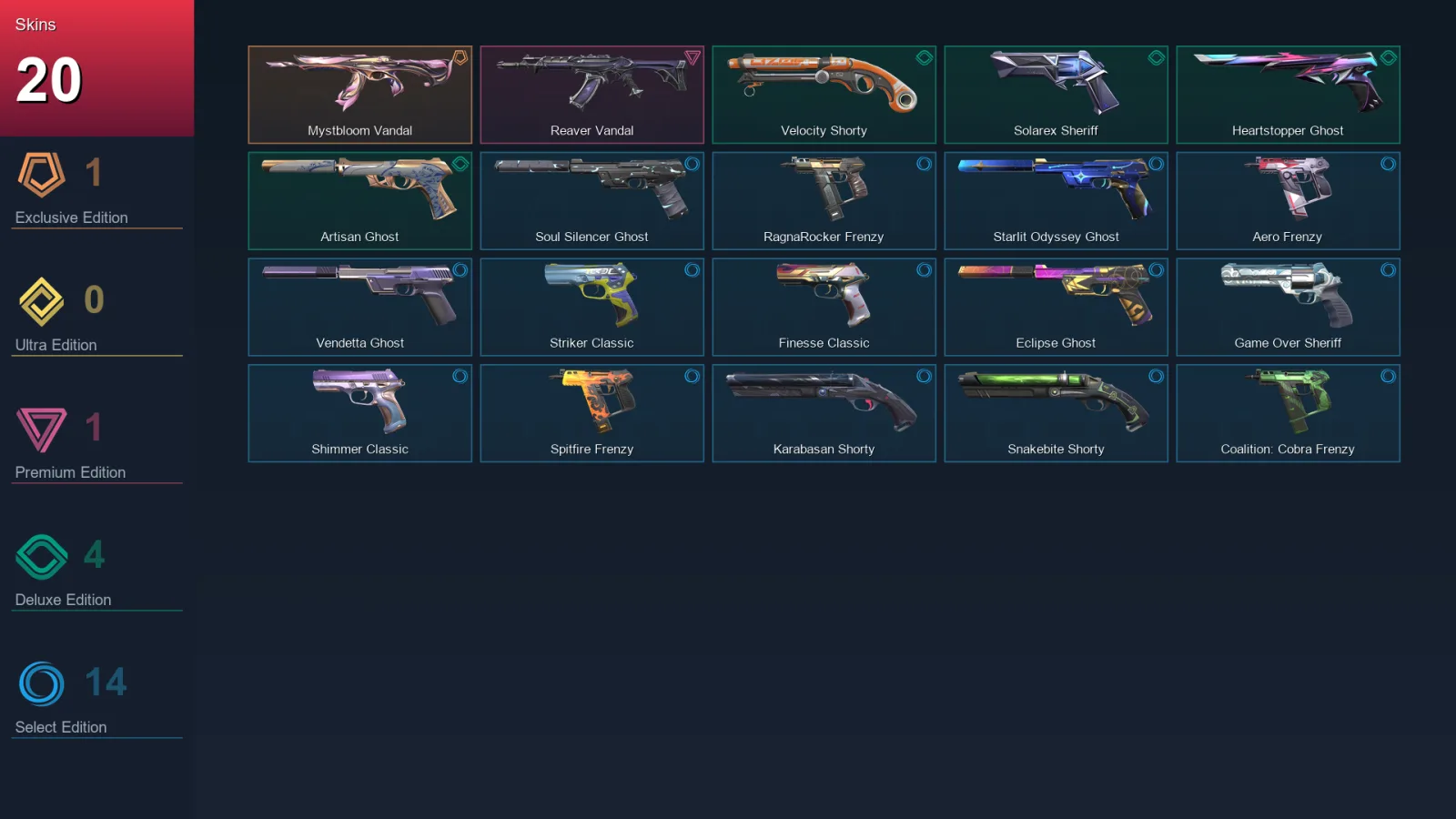 AP | Lv286 | Unranked | 20 Skin | 28 Agent | 114 Buddy