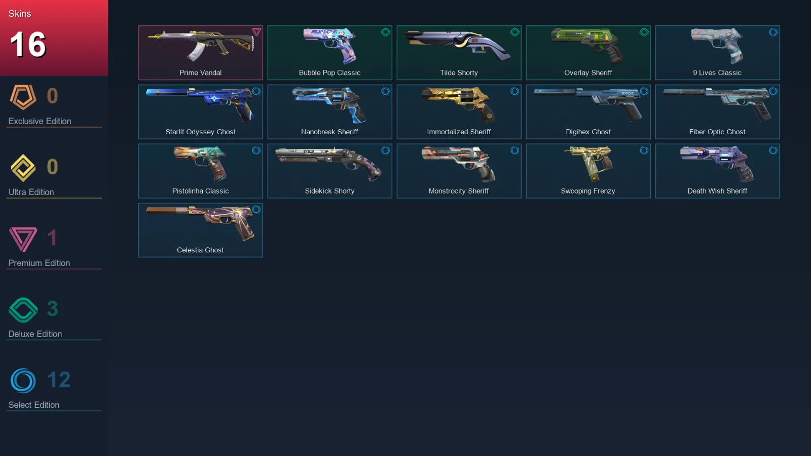 LA | Lv325 | Unranked | 16 Skin | 27 Agent | 101 Buddy