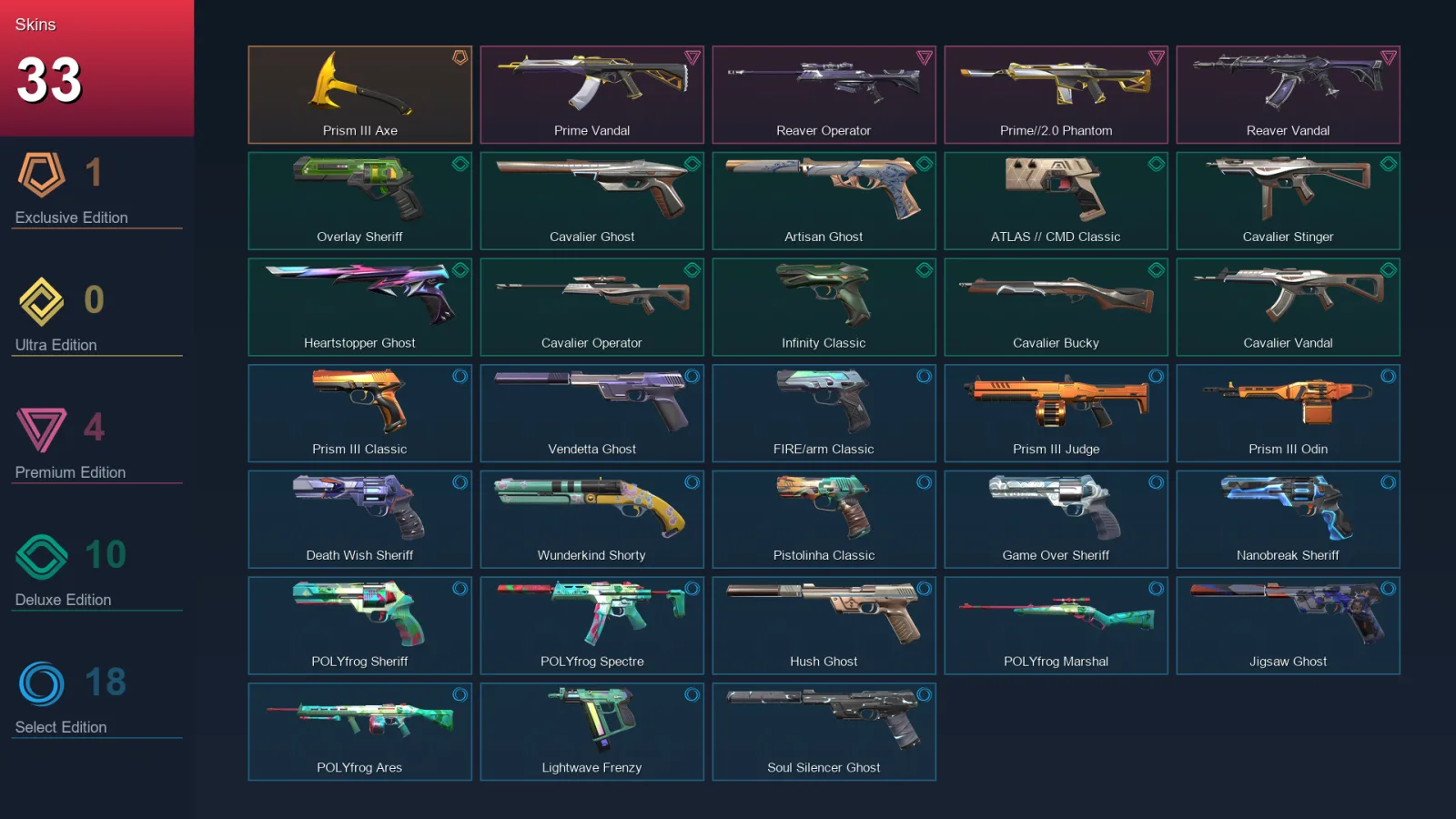 LA | Lv241 | Unranked | 33 Skin | 29 Agent | 90 Buddy