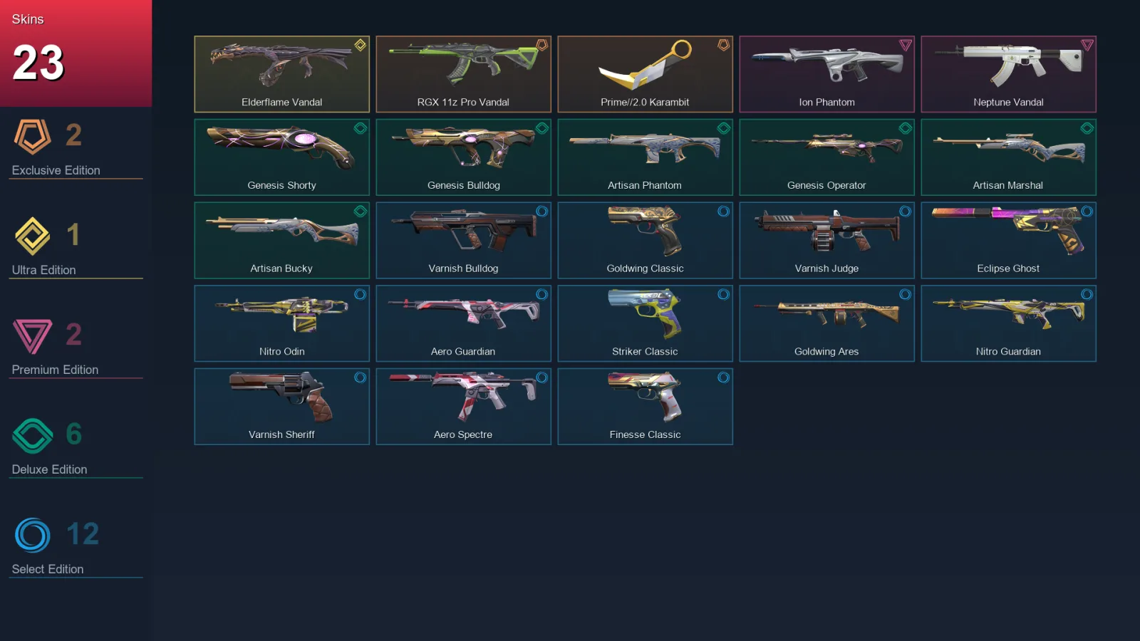 EU | Lv73 | Unranked | 23 Skin | 14 Agent | 34 Buddy