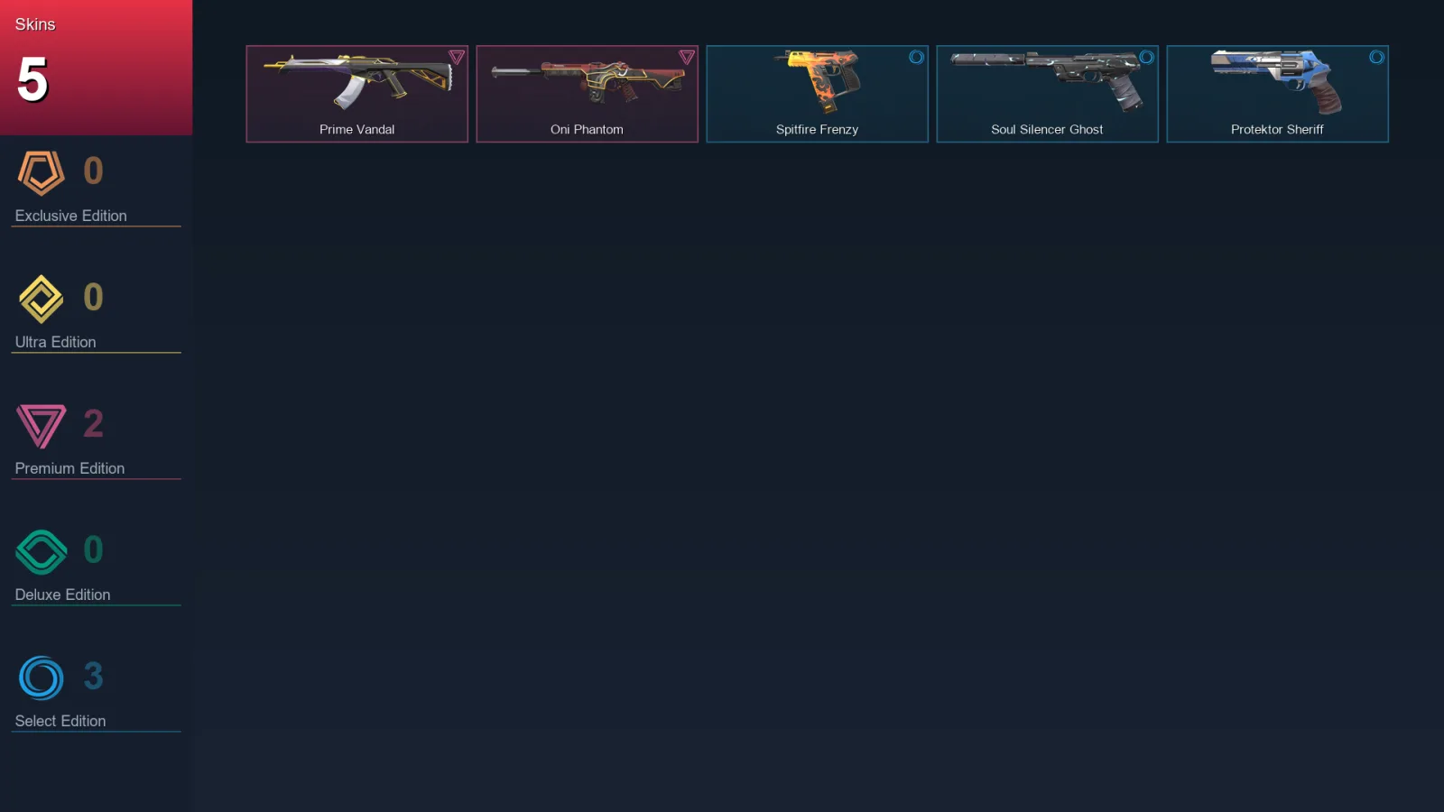 EU | Lv119 | Unranked | 5 Skin | 21 Agent | 52 Buddy