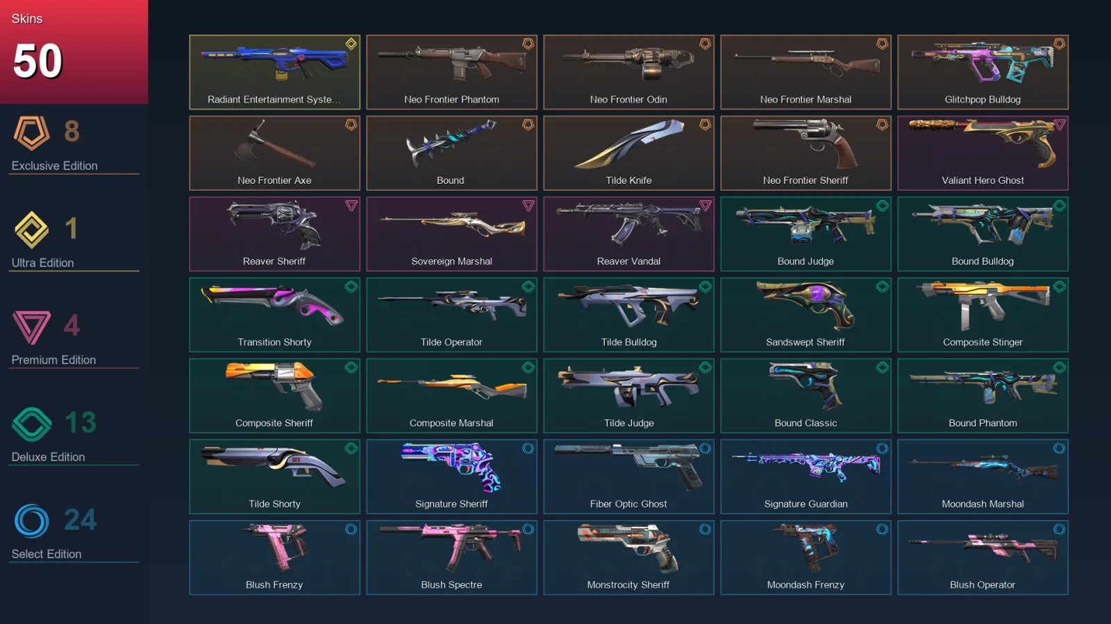 EU | Lv148 | Unranked | 50 Skin | 26 Agent | 62 Buddy — Valorant account
