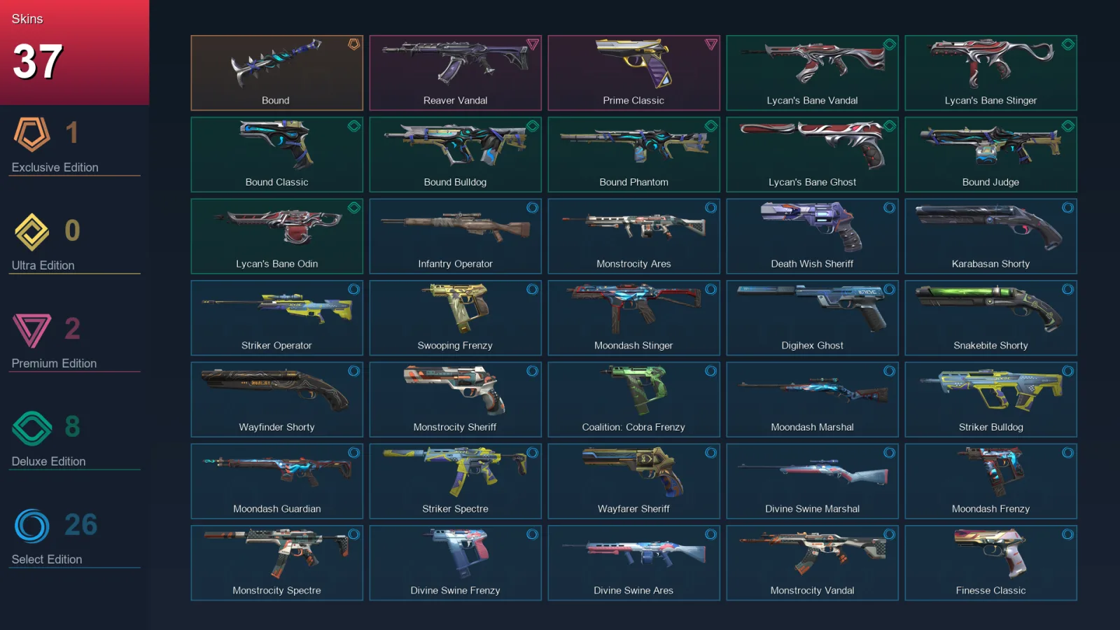 EU | Lv162 | Unranked | 37 Skin | 24 Agent | 92 Buddy — Valorant account