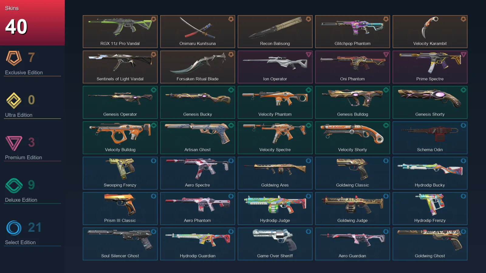 NA | Lv96 | Unranked | 40 Skin | 22 Agent | 56 Buddy — Valorant account