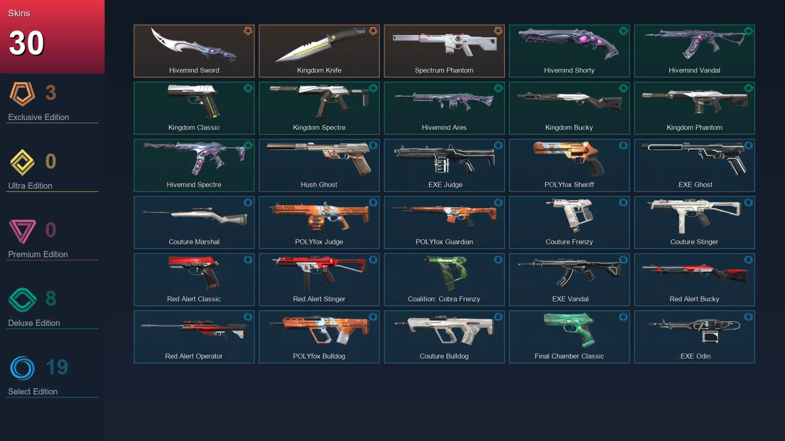 NA | Lv114 | Unranked | 30 Skin | 19 Agent | 41 Buddy — Valorant account