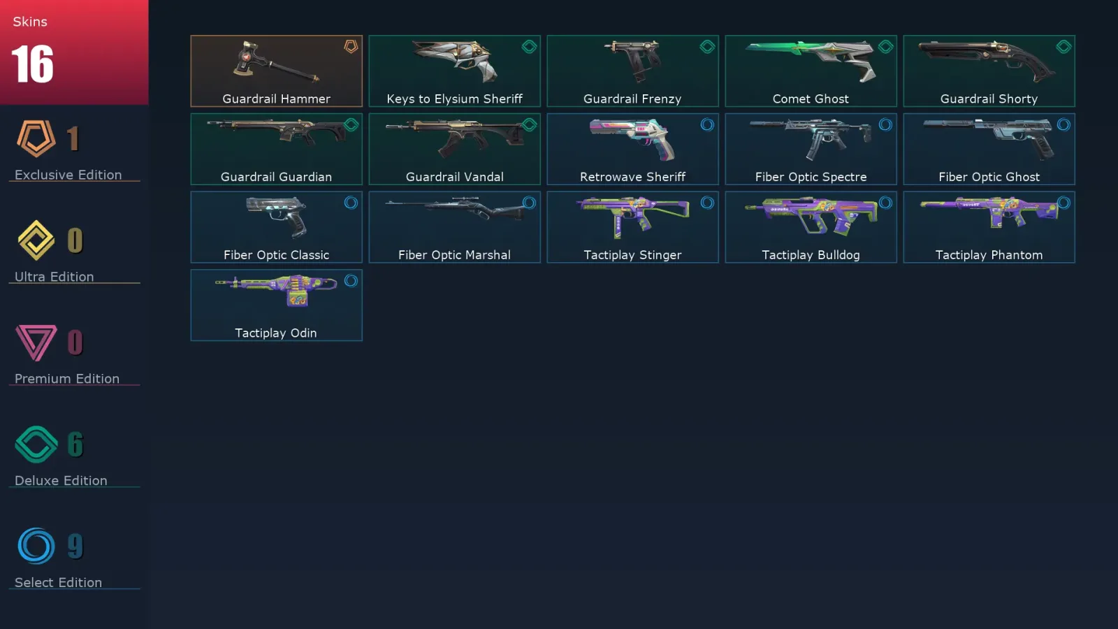 [Valorant] | EU | Level 94 | Gold 3 | 20 Agents | 16 Skins — Valorant account