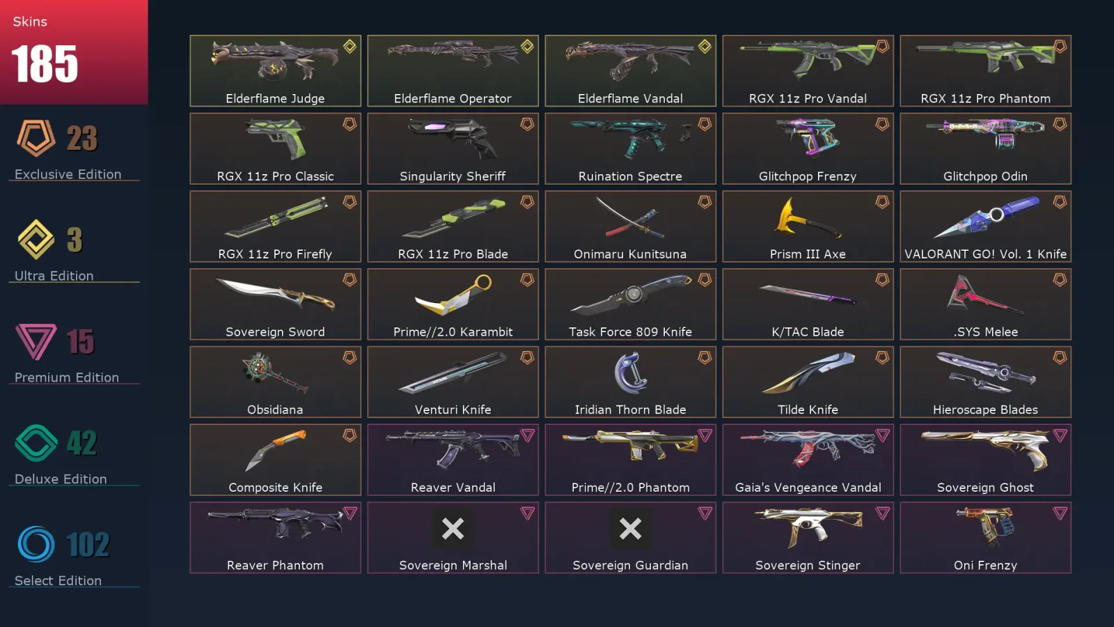 [Valorant] | EU | Level 323 | 27 Agents | 185 Skins — Valorant account