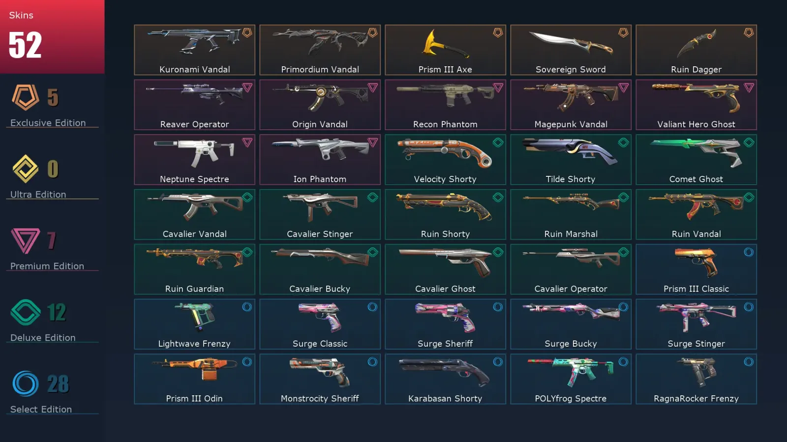 [Valorant] | EU | Level 1 | Immortal 1 | 29 Agents | 52 Skins — Valorant account